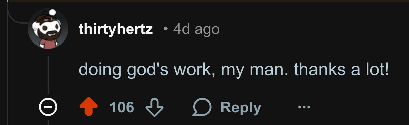 Reddit community feedback